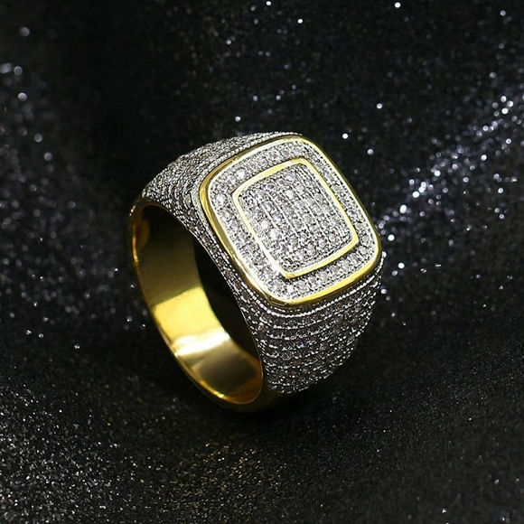 Luxury Style ICED Statement Ring 18k Gold ... - Picture 4 of 14